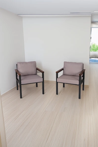 NEOKAS Bahce Mobilyası,  2 Tekli Koltuk, Modern Balkon Mobilyası, Kafe Oturma Takımı, Teras Koltugu, ürün görseli 1