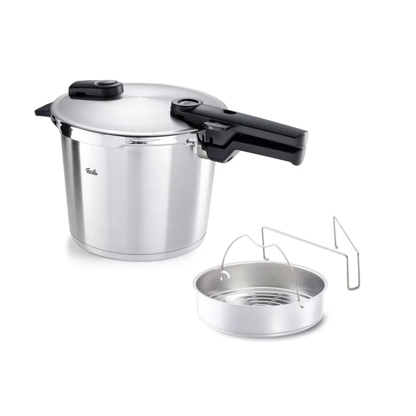 Fissler Vitaquick® Premium 8 Litre Düdüklü Tencere With İnsert ürün görseli 1
