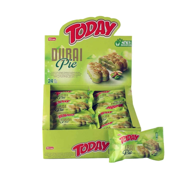 Today Dubai Pie Antep Fıstıklı Kadayıflı Kek 40 Gr. 24 Adet (1 Kutu) ürün görseli 1