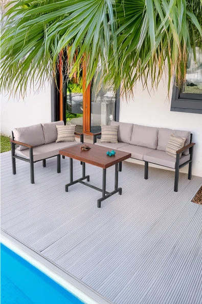 NEOKAS Bahce Mobilyası, 2+3+M Modern Balkon Mobilyası, Kafe Oturma Takımı, Teras Koltugu,Balkon Oturma Grubu ürün görseli 1