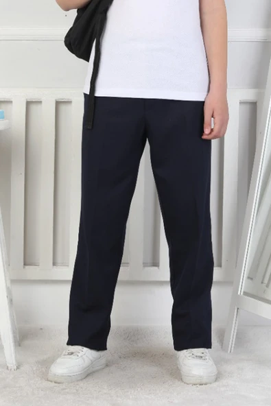 Kız Çocuk  Beli Lastikli ve Kordonlu Likralı Okul Pantolonu 10-15 Yaş 12279 ürün görseli 1