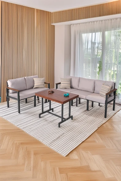 NEOKAS Bahce Mobilyası,  2+3+M Modern Balkon Mobilyası, Balkon Oturma Grubu, Kafe Oturma Takımı, Teras Koltugu, ürün görseli 1