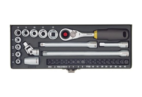 Proxxon 23078 1/4 Cırcır Kollu 32 Parçalı Lokma Ve Bits Takımı ürün görseli 1