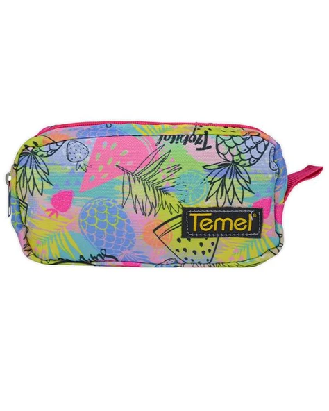 Temel Tropical Desenli Tek Gözlü Kalem Çantası ürün görseli 1