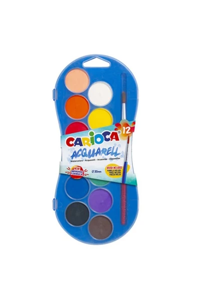 CARIOCA Sulu Boya 30 mm 12 Renk Yeni Formül ürün görseli 1