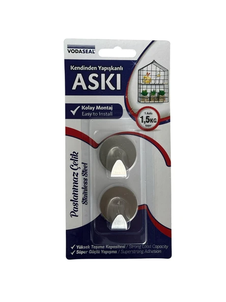 KENDİNDEN YAPIŞKANLI ASKI OVAL KROM 2Lİ VODASEAL ürün görseli 1