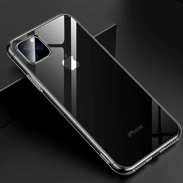 iPhone 11 Pro Max Kılıf İnce ve Esnek Şeffaf Süper Silikon ürün görseli 1