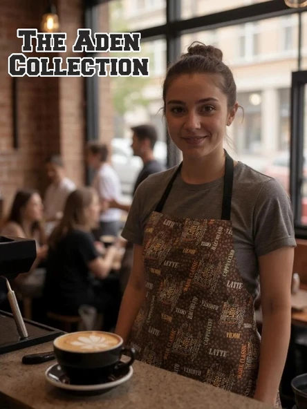 Kahve Desenli barista Önlük ürün görseli 1