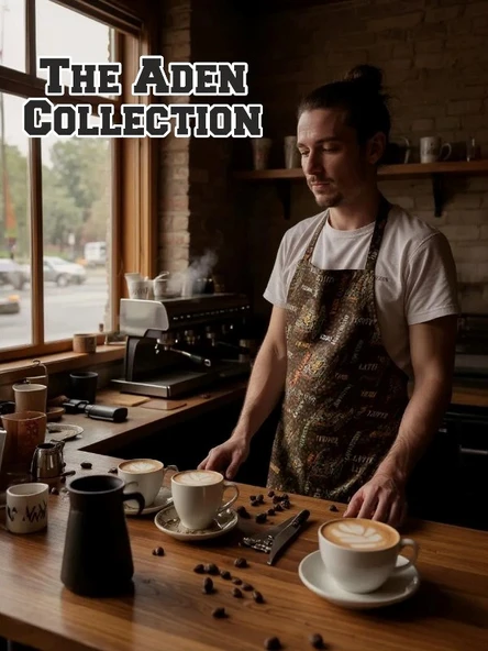 Kahve Desenli barista Önlük - Resim 2