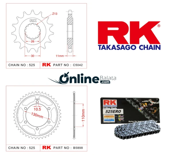 Yamaha TRACER 900 18-20 RK Zincir Dişli Seti ürün görseli 1