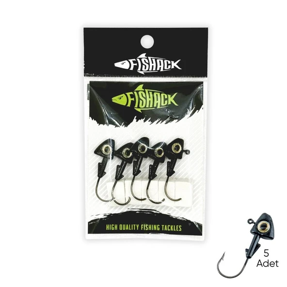 PTTAVM: Kurşunlu Jighead Zoka - 6g - Fishack - Siyah (XHA07) - 5 Adet