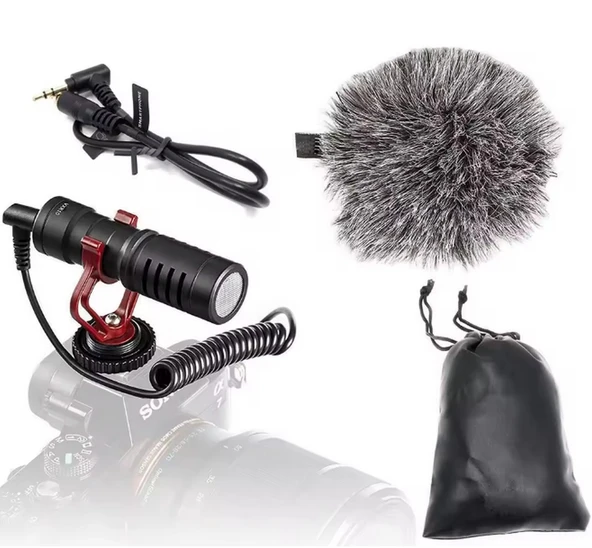 MM1 Profesyonel Süngerli Kardiyot Condenser Mikrofon, PRO VideoMic, iPhone ve Android ile Uyumlu Pro Mikrofon, Kamera, Bilgisayar, Telefon, Tablet uyumludur, ürün görseli 1