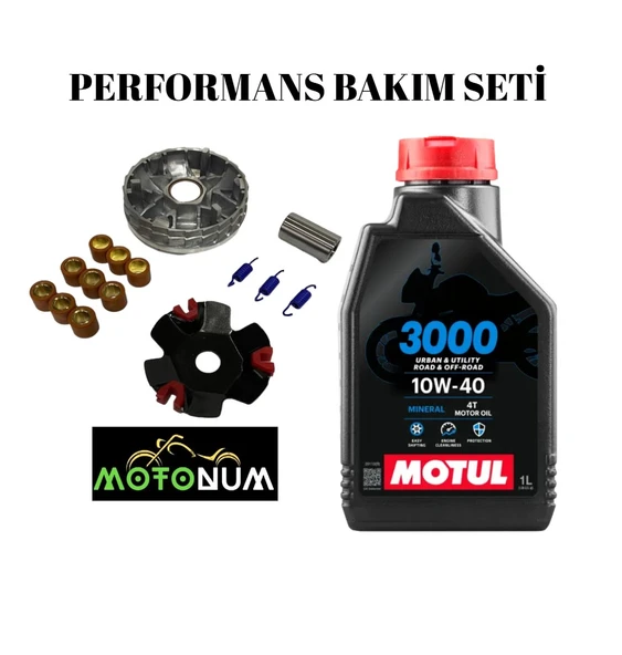 Mondial Eagle 50 Performans Ön Varyatör Yağlı Bakım seti Motul 3000 10w40 M0909 ürün görseli 1