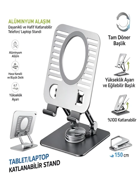 Mekanizmalı 12.9 Inç Ayarlanabilir Metal Ipad, Tablet Ve Telefon Tutucu - Dayanıklı Ve Güçlü Stand ürün görseli 1