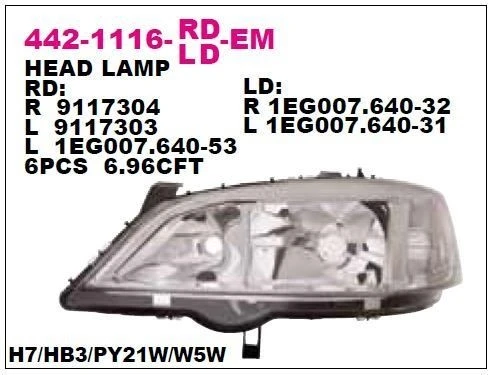 OPEL ASTRA G KASA 1998-2002 ÖN FAR LAMBASI SOL DEPO ürün görseli 1