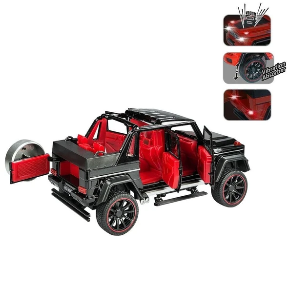 Vardem Çek Bırak 1:22 Sesli ve Işıklı Jeep Siyah ürün görseli 1