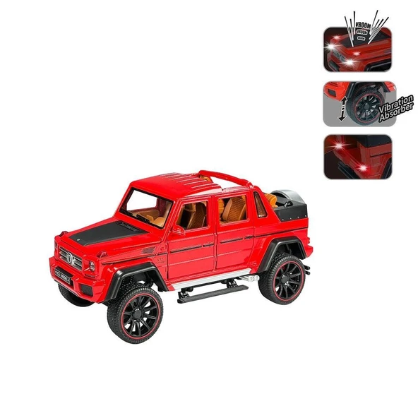 Vardem Çek Bırak 1:22 Sesli ve Işıklı Jeep Kırmızı ürün görseli 1