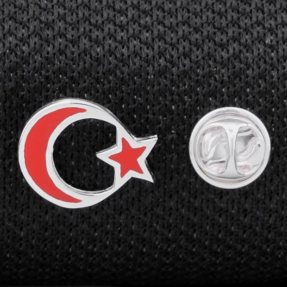 Ay Yıldız 925 Ayar Gümüş Rozet Yaka İğnesi ürün görseli 1