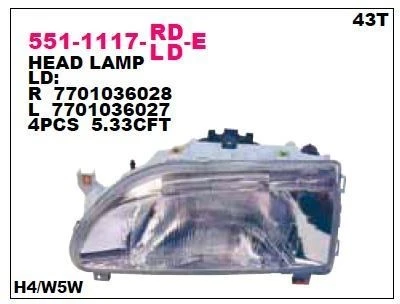 RENAULT 19 ÖN FAR LAMBA SOL DEPO ürün görseli 1
