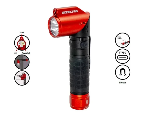 İZELTAŞ PRO LED El Feneri 1000 LM 90 Derece Ayarlanabilir ürün görseli 1