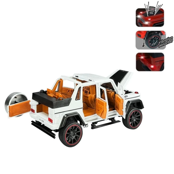 Vardem Çek Bırak 1:22 Sesli ve Işıklı Jeep Beyaz ürün görseli 1