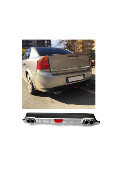 OTO H.İ.T. OPEL VECTRA C UYUMLU BODY KİT DİFÜZÖR 4 ÇIKIŞ YUVARLAK GRİ MODEL 1 ürün görseli 1