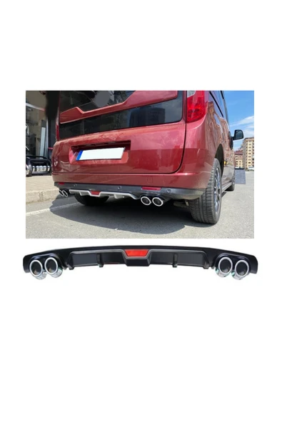 OTO H.İ.T. FİAT DOBLO D4 UYUMLU BODY KİT DİFÜZÖR 4 ÇIKIŞ SİYAH YUVARLAK ürün görseli 1