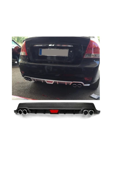 OTO H.İ.T. KİA CERATO UYUMLU BODY KİT DİFÜZÖR 4 ÇIKIŞ YUVARLAK SİYAH MODEL 2 ürün görseli 1
