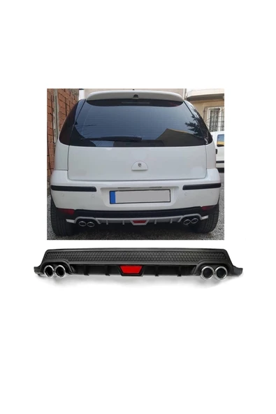 OTO H.İ.T. OPEL CORSA C UYUMLU BODY KİT DİFÜZÖR 4 ÇIKIŞ YUVARLAK SİYAH MODEL 2 ürün görseli 1