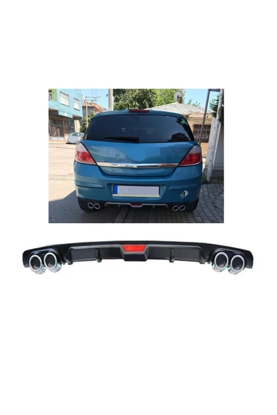 OTO H.İ.T. OPEL ASTRA H UYUMLU BODY KİT DİFÜZÖR 4 ÇIKIŞ SİYAH YUVARLAK ürün görseli 1