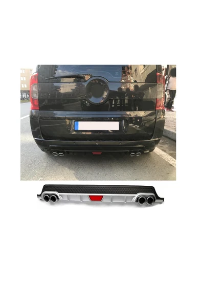 OTO H.İ.T. FİAT FİORİNO UYUMLU BODY KİT DİFÜZÖR 4 ÇIKIŞ YUVARLAK GRİ MODEL 1 ürün görseli 1