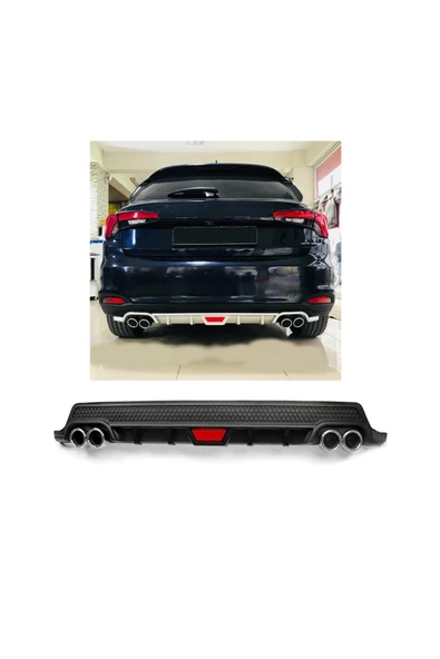 OTO H.İ.T. FİAT EGEA HATCHBACK UYUMLU BODY KİT DİFÜZÖR 4 ÇIKIŞ YUVARLAK SİYAH MODEL 2 ürün görseli 1