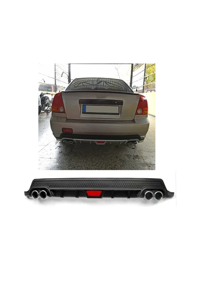 OTO H.İ.T. HYUNDAİ ACCENT ADMİRE UYUMLU BODY KİT DİFÜZÖR 4 ÇIKIŞ YUVARLAK SİYAH MODEL 2 ürün görseli 1