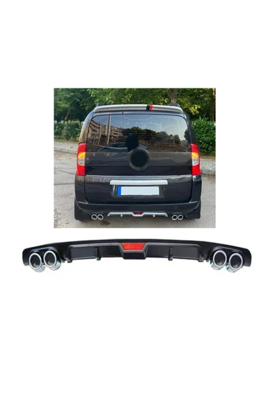 OTO H.İ.T. PEUGEOT BİPPER UYUMLU BODY KİT DİFÜZÖR 4 ÇIKIŞ SİYAH YUVARLAK ürün görseli 1