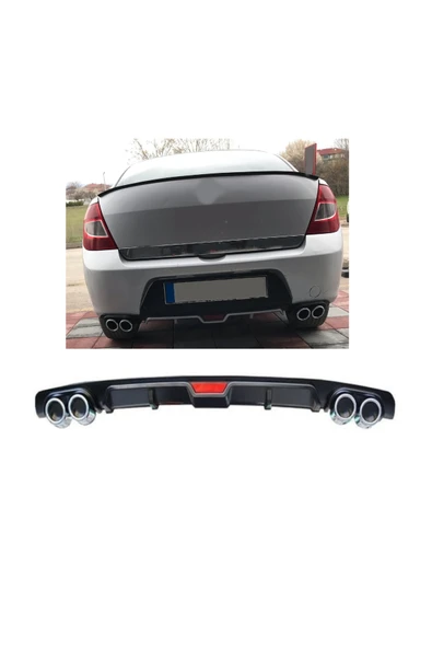 OTO H.İ.T. RENAULT SYMBOL 08-12 UYUMLU BODY KİT DİFÜZÖR 4 ÇIKIŞ SİYAH YUVARLAK ürün görseli 1