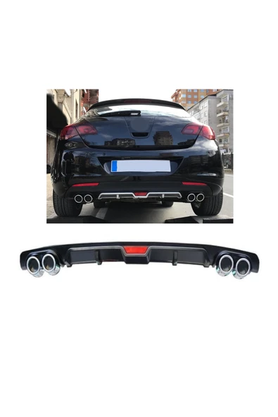 OTO H.İ.T. OPEL ASTRA J HATCHBACK UYUMLU BODY KİT DİFÜZÖR 4 ÇIKIŞ SİYAH YUVARLAK ürün görseli 1