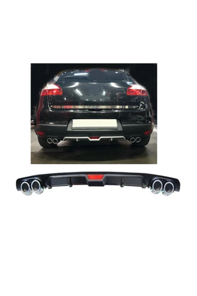 OTO H.İ.T. RENAULT MEGANE 3 UYUMLU BODY KİT DİFÜZÖR 4 ÇIKIŞ SİYAH YUVARLAK ürün görseli 1