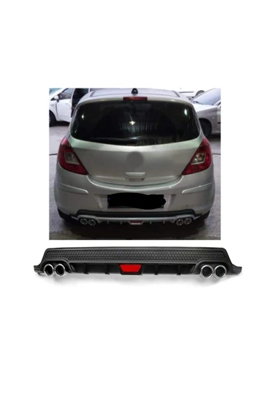 OTO H.İ.T. OPEL CORSA D UYUMLU BODY KİT DİFÜZÖR 4 ÇIKIŞ YUVARLAK SİYAH MODEL 2 ürün görseli 1