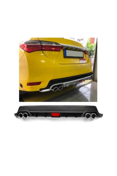 OTO H.İ.T. TOYOTA COROLLA 12-19 MAKYAJSI UYUMLU BODY KİT DİFÜZÖR 4 ÇIKIŞ YUVARLAK SİYAH MODEL 2 ürün görseli 1