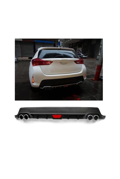 OTO H.İ.T. TOYOTA AURİS UYUMLU BODY KİT DİFÜZÖR 4 ÇIKIŞ YUVARLAK SİYAH MODEL 2 ürün görseli 1