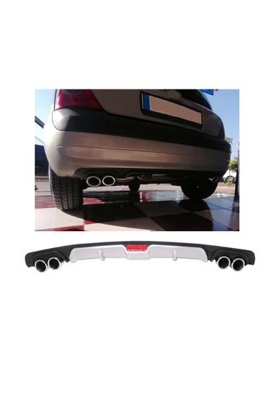 OTO H.İ.T. RENAULT CLİO UYUMLU BODY KİT DİFÜZÖR 4 ÇIKIŞ GRİ YUVARLAK ürün görseli 1