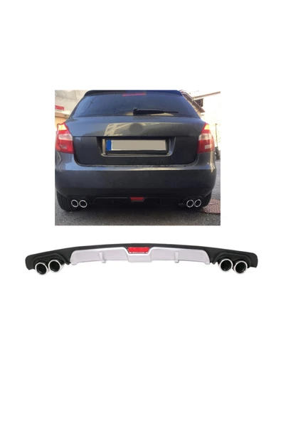 OTO H.İ.T. SKODA FABİA MK2 UYUMLU BODY KİT DİFÜZÖR 4 ÇIKIŞ GRİ YUVARLAK ürün görseli 1