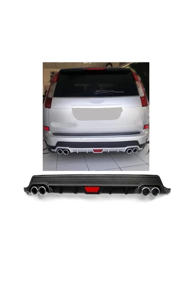 OTO H.İ.T. FORD C MAX UYUMLU BODY KİT DİFÜZÖR 4 ÇIKIŞ YUVARLAK SİYAH MODEL 2 ürün görseli 1
