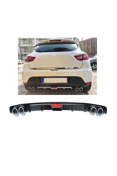 OTO H.İ.T. RENAULT CLİO 4 UYUMLU BODY KİT DİFÜZÖR 4 ÇIKIŞ SİYAH YUVARLAK ürün görseli 1