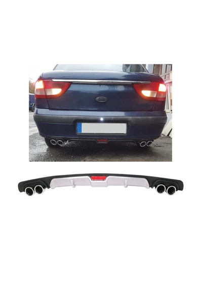OTO H.İ.T. RENAULT MEGANE 1 UYUMLU BODY KİT DİFÜZÖR 4 ÇIKIŞ GRİ YUVARLAK ürün görseli 1