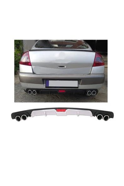OTO H.İ.T. RENAULT MEGANE 2 UYUMLU BODY KİT DİFÜZÖR 4 ÇIKIŞ GRİ YUVARLAK ürün görseli 1