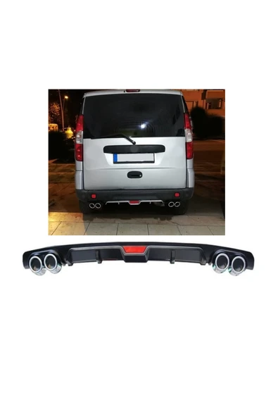 OTO H.İ.T. FİAT DOBLO D2 UYUMLU BODY KİT DİFÜZÖR 4 ÇIKIŞ SİYAH YUVARLAK ürün görseli 1