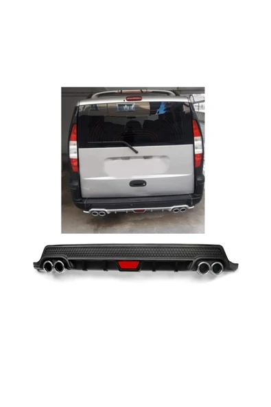 OTO H.İ.T. FİAT DOBLO D1 UYUMLU BODY KİT DİFÜZÖR 4 ÇIKIŞ YUVARLAK SİYAH MODEL 2 ürün görseli 1