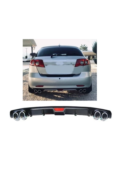 OTO H.İ.T. CHEVROLET LACETTİ UYUMLU BODY KİT DİFÜZÖR 4 ÇIKIŞ SİYAH YUVARLAK ürün görseli 1
