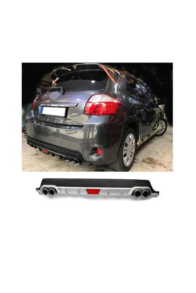 OTO H.İ.T. TOYOTA AURİS UYUMLU BODY KİT DİFÜZÖR 4 ÇIKIŞ YUVARLAK GRİ MODEL 1 ürün görseli 1